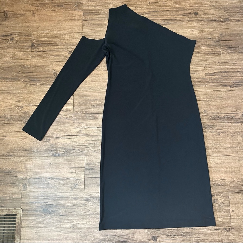 Norma Kamali Black One Shoulder Cutout Fitted Spandex Dress - Picture 5 of 11